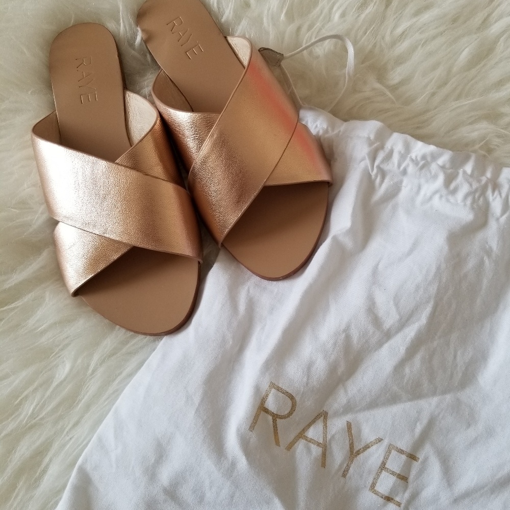 NWOT RAYE $145 Sullivan Sandal Slide in Rose Gold